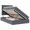 vidaXL Letto con contenitore LED e materasso Grigio Scuro 120 x 190 cm