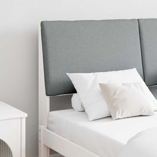 vidaXL Testiera imbottita Grigio chiaro 140 cm Pino massello