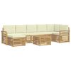 vidaXL Set di divani da esterno 8 pcs Bianco e Crema 59 x 59 x 37 cm