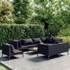 vidaXL Set Divani da Giardino 9 pz con Cuscini Polyrattan Grigio Scuro