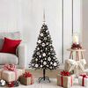 vidaXL Albero di Natale con 150 LED con supporto Nero 120 cm PVC