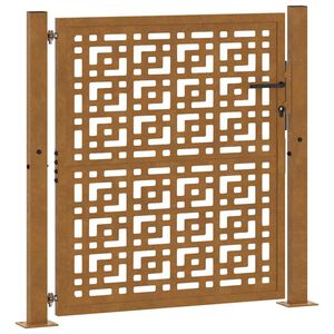 vidaXL Cancello da giardino 100x100 cm in acciaio corten con design a croce