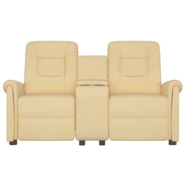 vidaXL Divano Massaggiante 2 Posti con Portabicchieri Crema Similpelle