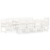 vidaXL Set da Pranzo per Giardino 11pz Bianco Legno Massello di Pino