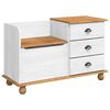 vidaXL Panchina con contenitore ASKIM Bianco 100 x 39 x 62 cm