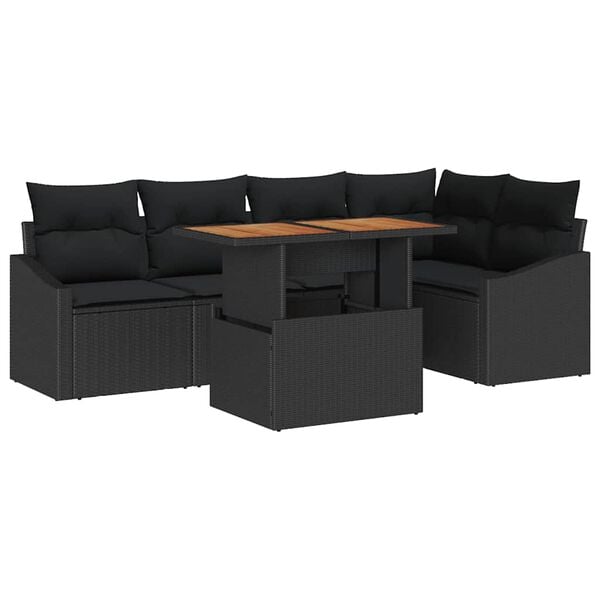 vidaXL Set da Pranzo per Giardino Nero e Marrone 100 x 55 x 73 cm