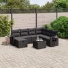 vidaXL Set Divani da Giardino con Cuscini 8 pz Nero in Polyrattan