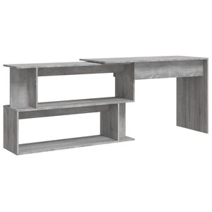 vidaXL Scrivania Angolare Grigio Sonoma 200x50x76 cm Legno Multistrato