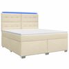 vidaXL Letto box spring con materasso Crema 180 x 200 cm Tessuto