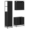 vidaXL Set di mobili per il bagno 3 pcs Rovere Nero Legno multistrato