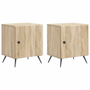 vidaXL Armadio da Notte 2 pcs Rovere Sonoma 43 x 34,5 x 50 cm