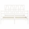 vidaXL Giroletto con Testiera Bianco 120x200 cm in Legno Massello