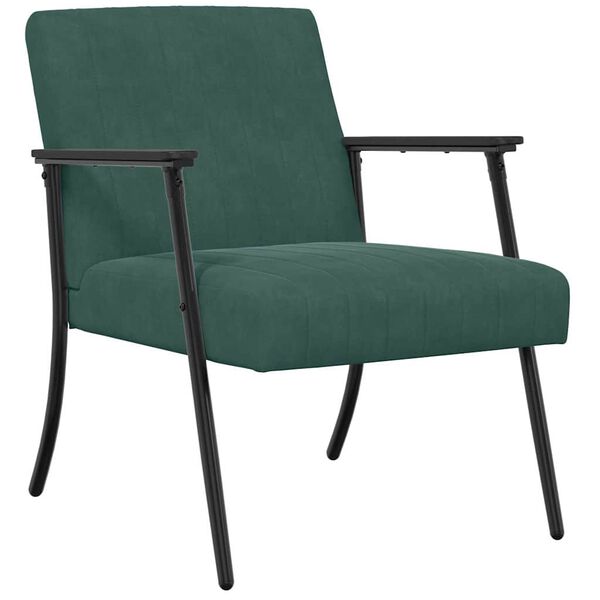 vidaXL poltrona Verde Scuro 59 x 75 x 78 cm Velluto