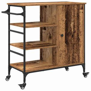 vidaXL Carrello da Cucina Legno vecchio 87,5 x 39 x 84,5 cm
