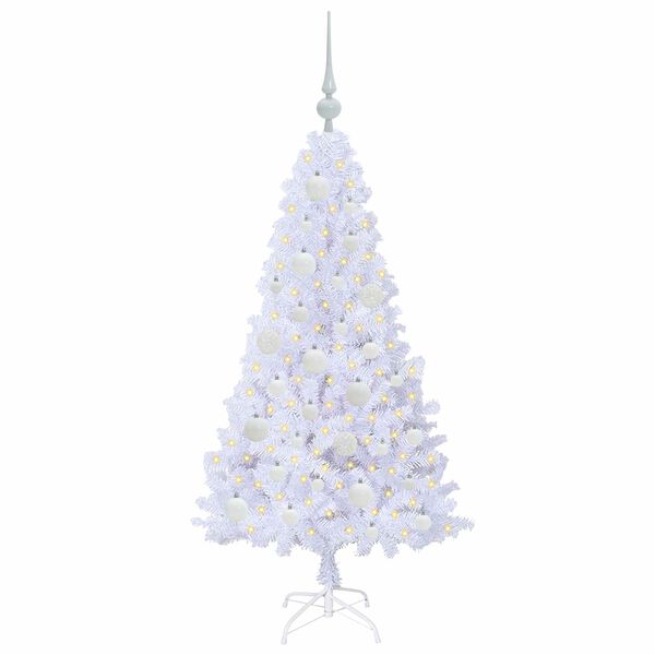 vidaXL Albero di Natale artificiale Bianco 120 cm PVC e Acciaio