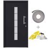 vidaXL Porta d'Ingresso in Alluminio e PVC Antracite 110x210 cm