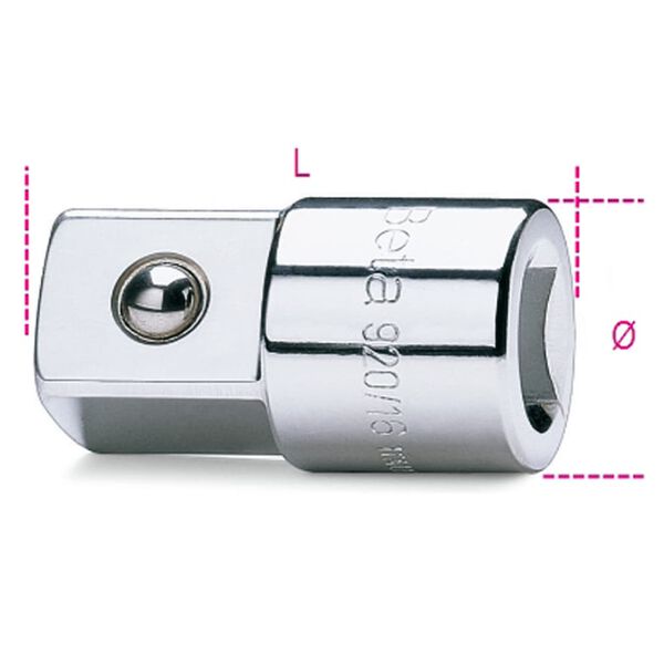 Beta Tools Adattatore Femmina 920/16" 1/2" e Maschio 3/4"