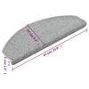 vidaXL Tappetini per scale 15 pz 65x24x4 cm Grigio chiaro Semicircolari Grandi