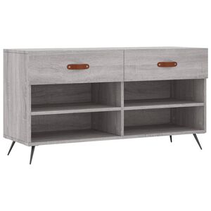 vidaXL Panca Porta Scarpe Grigio Sonoma 102x35x55 cm Legno Multistrato