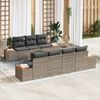 vidaXL Set Divano da Giardino con cuscino 8 pcs Grigio Poly Rattan