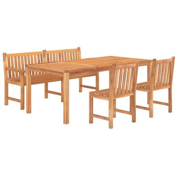 vidaXL Set da Pranzo per Giardino 4 pz in Legno Massello di Teak