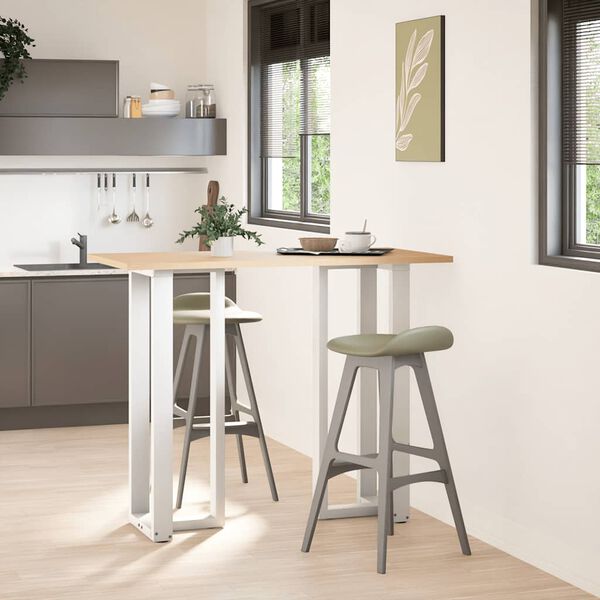 vidaXL Gambe per tavolo da bar a forma di T 2 pz bianche 40x35x(110-111) cm in acciaio