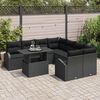 vidaXL Set Divano da Giardino con archiviazione 9 pcs Nero polyrattan