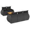 vidaXL Set Divano da Giardino 6 pz con Cuscini Nero in Polyrattan