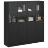 vidaXL Libreria con Ante Nera 136x37x142 cm in Legno Multistrato