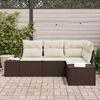 vidaXL Set Divano da Giardino 4 pcs Marrone polyrattan