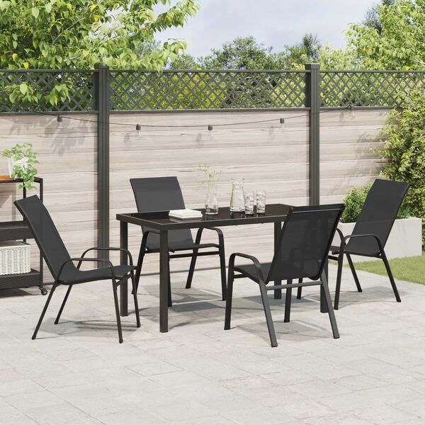 vidaXL Set da Pranzo per Giardino 5 pcs Nero