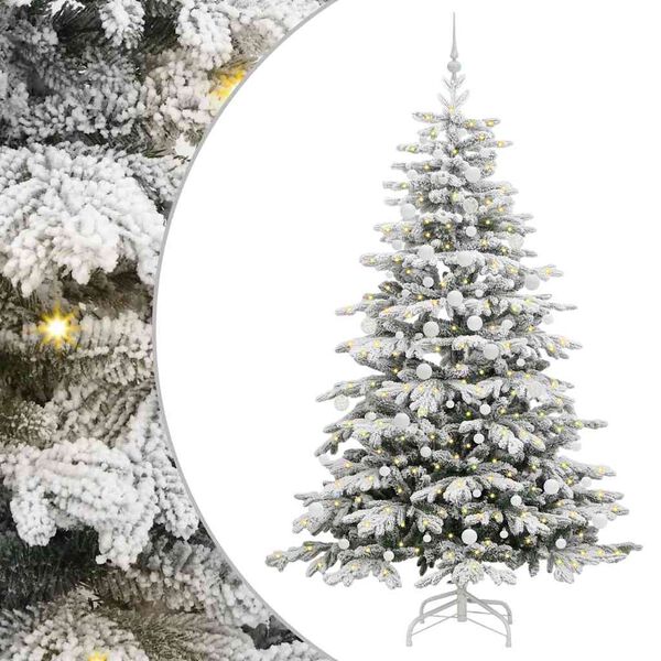 vidaXL Albero di Natale Artificiale con Rami Pieghevoli Bianco 210 cm