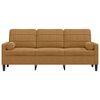 vidaXL Divano a 3 Posti con Cuscini Marrone 180 cm in Velluto