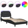 vidaXL Giroletto con LED senza Materasso Zadar Nero 90x190 cm