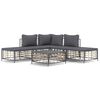 vidaXL Set Divani da Giardino 6 pz con Cuscini Antracite in Polyrattan