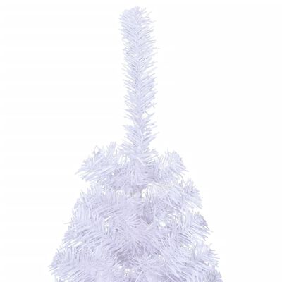 vidaXL Albero di Natale Artificiale Metà con Supporto Bianco 120cm PVC