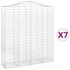 vidaXL Cesti Gabbioni ad Arco 7 pz 200x50x220/240 cm Ferro Zincato