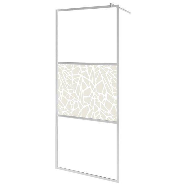 vidaXL Parete per Doccia Walk-in in Vetro ESG Design Pietra 100x195 cm