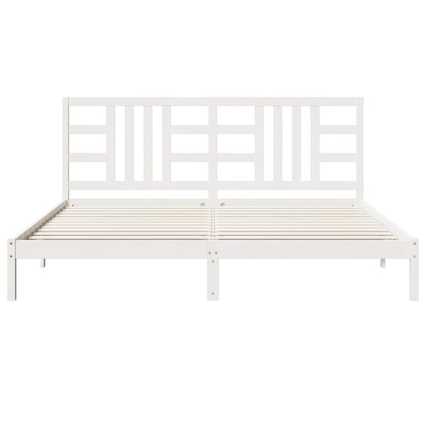 vidaXL Giroletto Bianco in Legno Massello 200x200 cm
