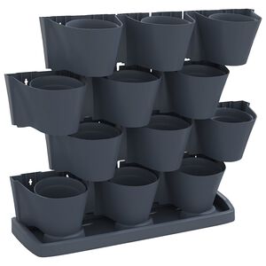vidaXL Set per Piante Giardino Verticale 12 pz Antracite Polipropilene