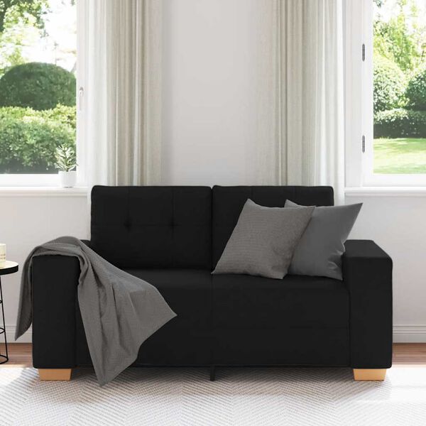 vidaXL Divano Divanetto Nero 160x77x82 cm in Tessuto