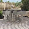 vidaXL Set Bar da Giardino 7 pz con Cuscini in Polyrattan Grigio