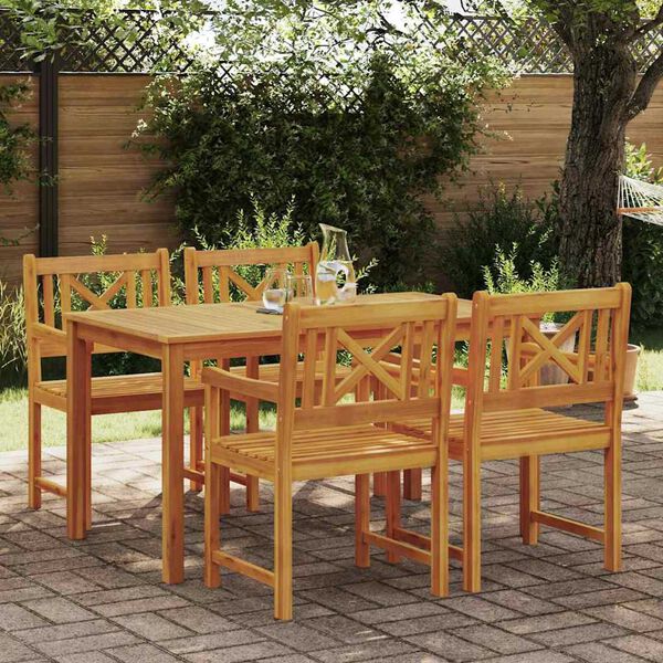 vidaXL Set da Pranzo per Giardino 5 pcs Marrone