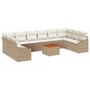 vidaXL Set Divano da Giardino 11 pcs Beige e Crema polyrattan