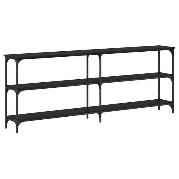 vidaXL Tavolo consolle Rovere nero 200 x 29 x 75 cm