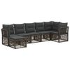 vidaXL Set Divano da Giardino 7 pz Grigio polyrattan