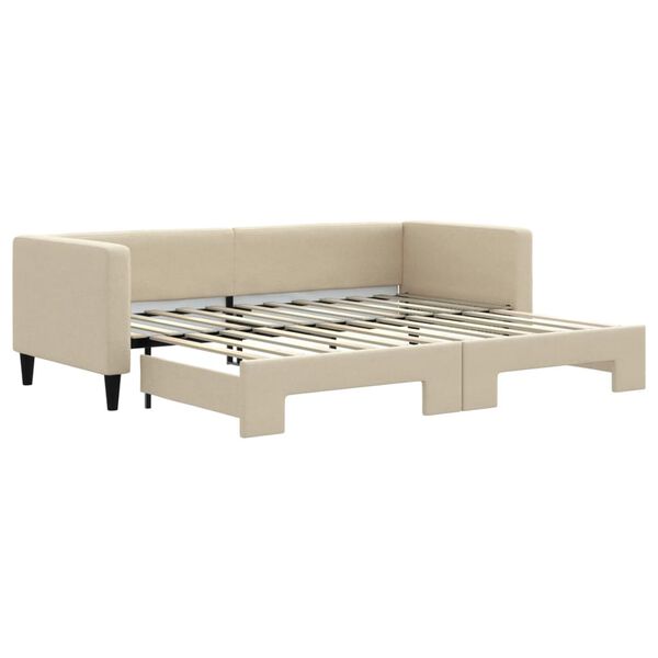 vidaXL Divano Letto con Letto Estraibile Crema 80x200 cm Tessuto