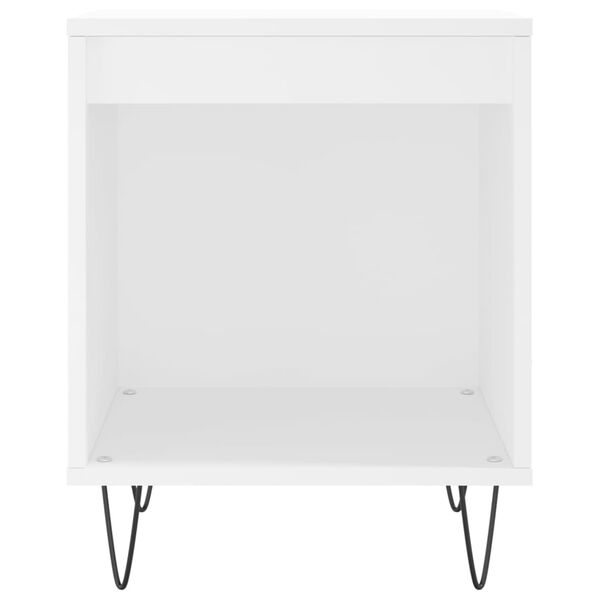 vidaXL Comodino Bianco 40x35x50 cm in Legno Multistrato