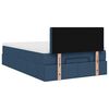 vidaXL Struttura Letto Pouf con Materasso Blu 120x190 cm in Tessuto