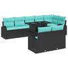 vidaXL Set Divano da Giardino 9 pz Nero Poly Rattan